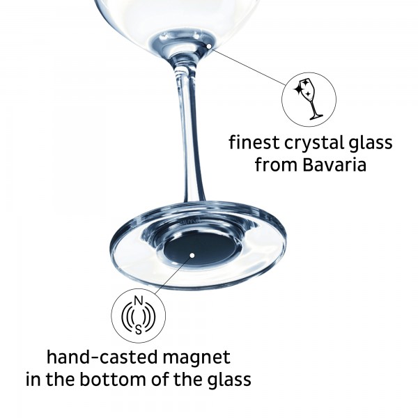 バイエルン州の最高級のクリスタルグラスは 手作業で鋳造されたマグネット完全埋め込み型です